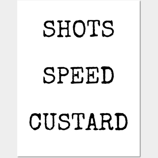 Shots speed custard Joanne McNally Taskmaster Posters and Art